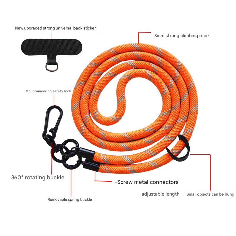 Mobile phone lanyard with metal clasp