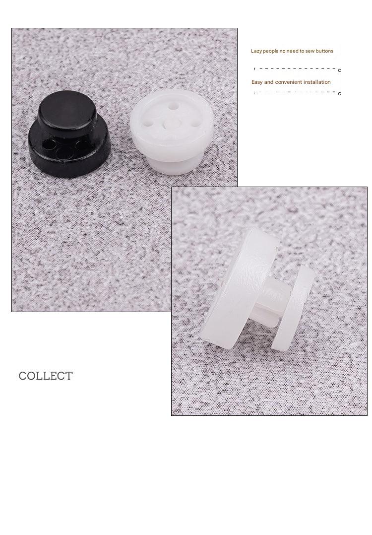 No-sew snap buttons for shirts and clothing adjustments