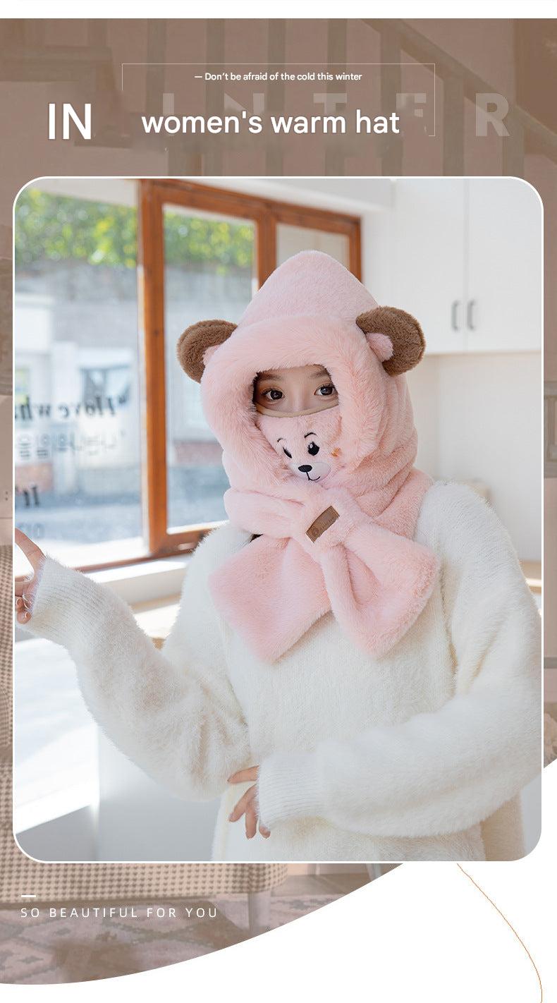 Hat scarf combo with mask for kids winter