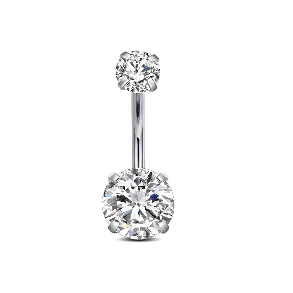 Stylish double-headed zircon navel ring image 3