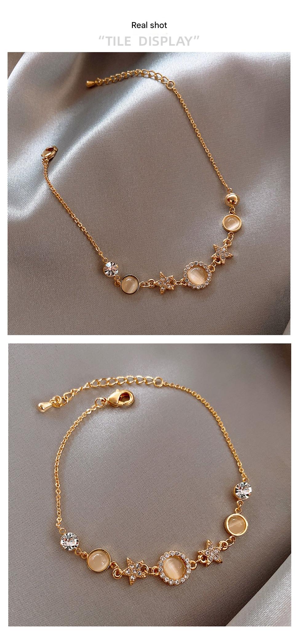 star-shaped cat eye stone bracelet image 5