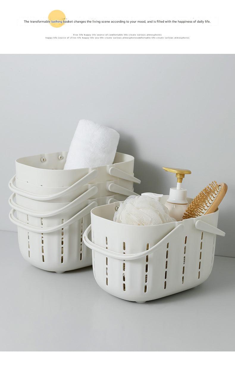 handheld shower basket for organizing toiletries