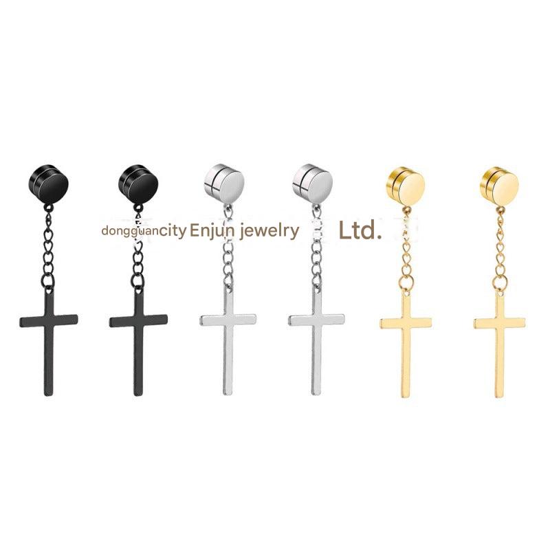 Titanium steel unisex earrings in various colors - image 3