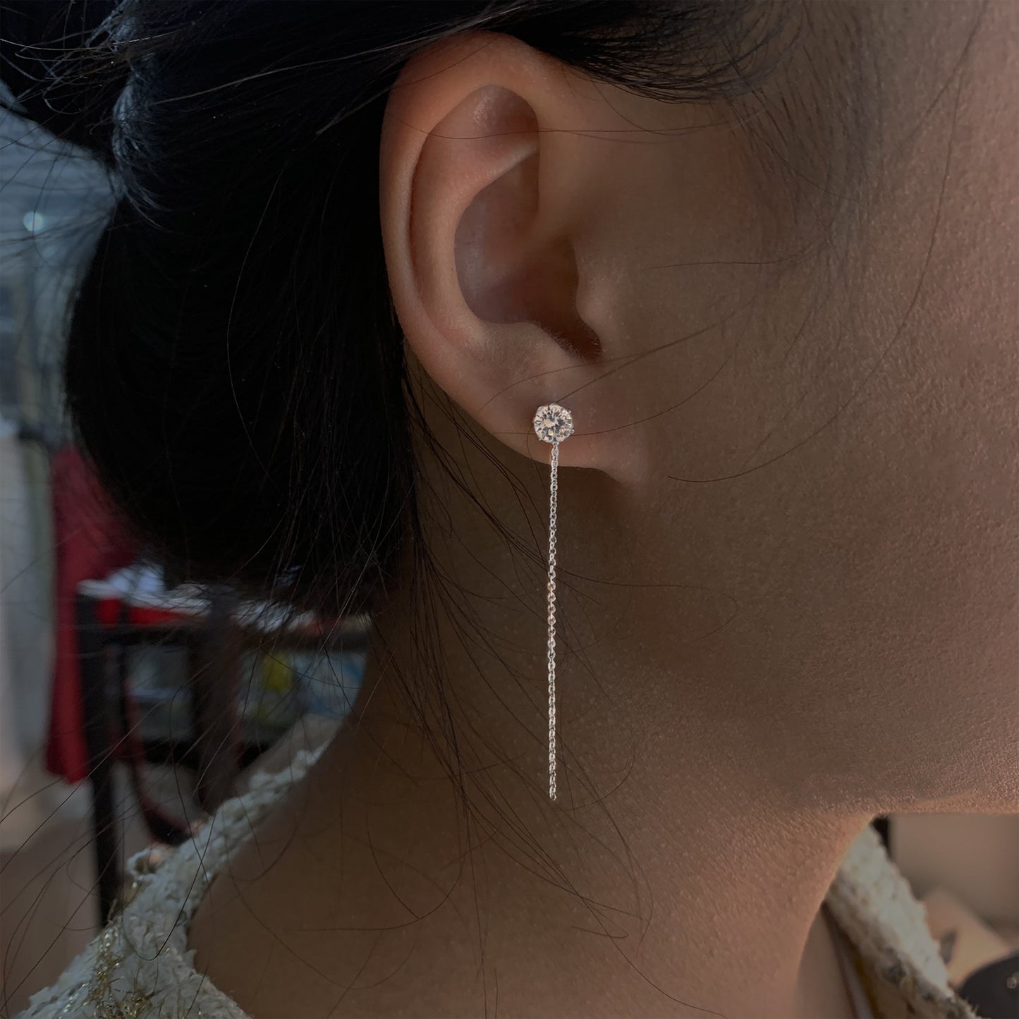 S925 silver circle stud earrings image 5