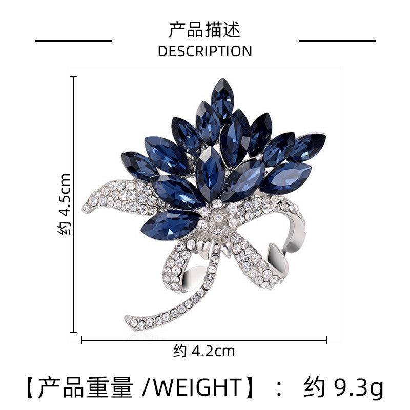 flower bouquet brooch rhinestones elegant accessory