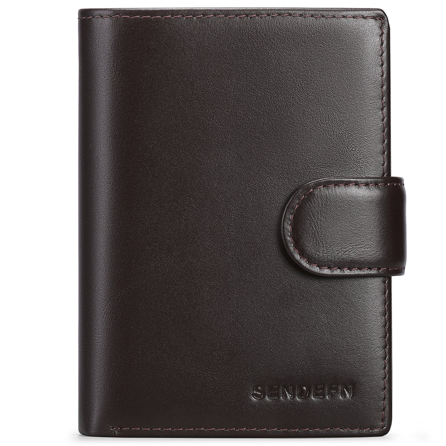 Matte finish leather wallet - Coffee color