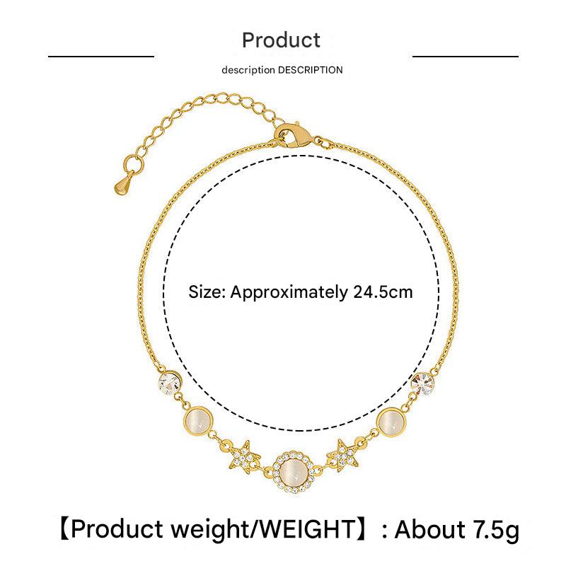 star-shaped cat eye stone bracelet image 4