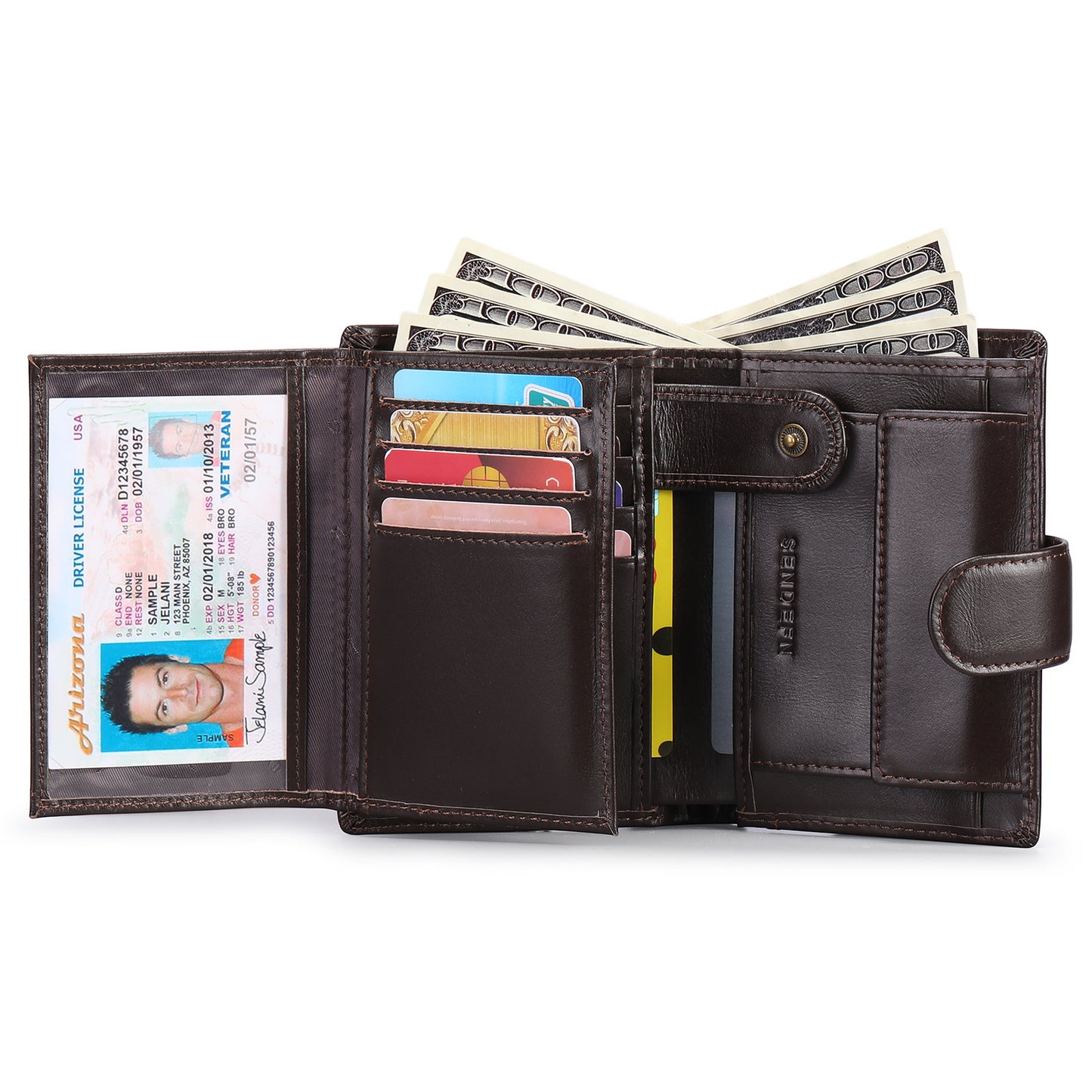 RFID blocking leather wallet - Black color