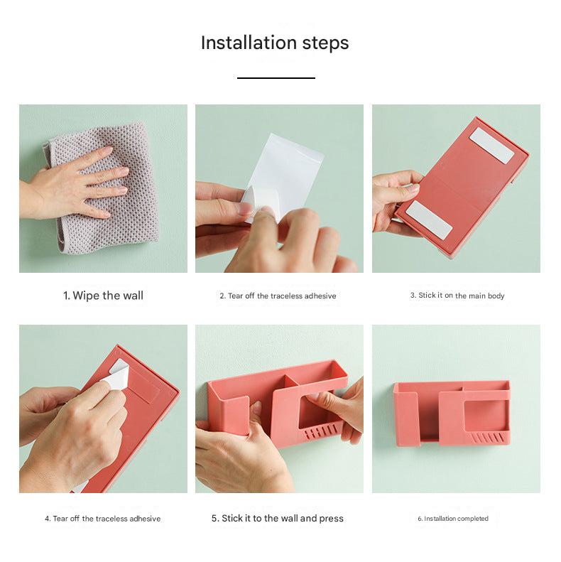 Wall-Mounted Remote Control Organizer Box Image 1