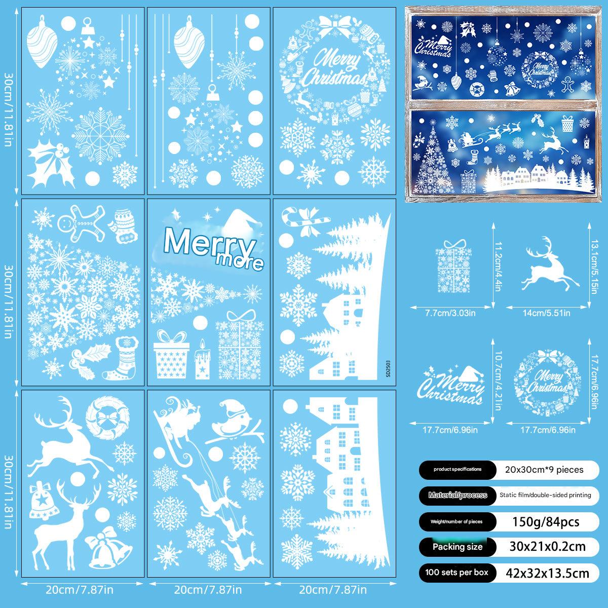 White Christmas Sticker for window decoration