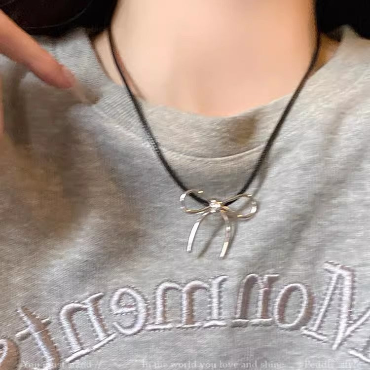 Chic Bowknot Sweater Necklace image 1