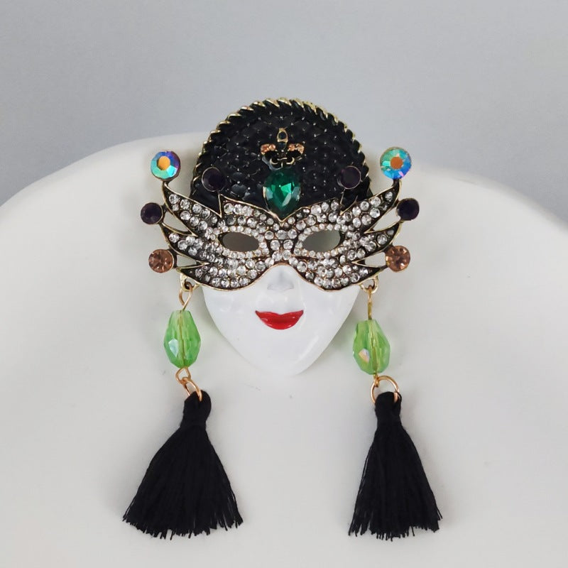 Elegant alloy brooch with glass accents