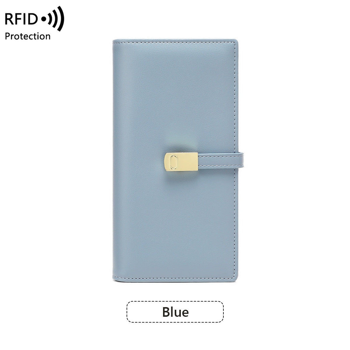 RFID-blocking women's wallet in blue