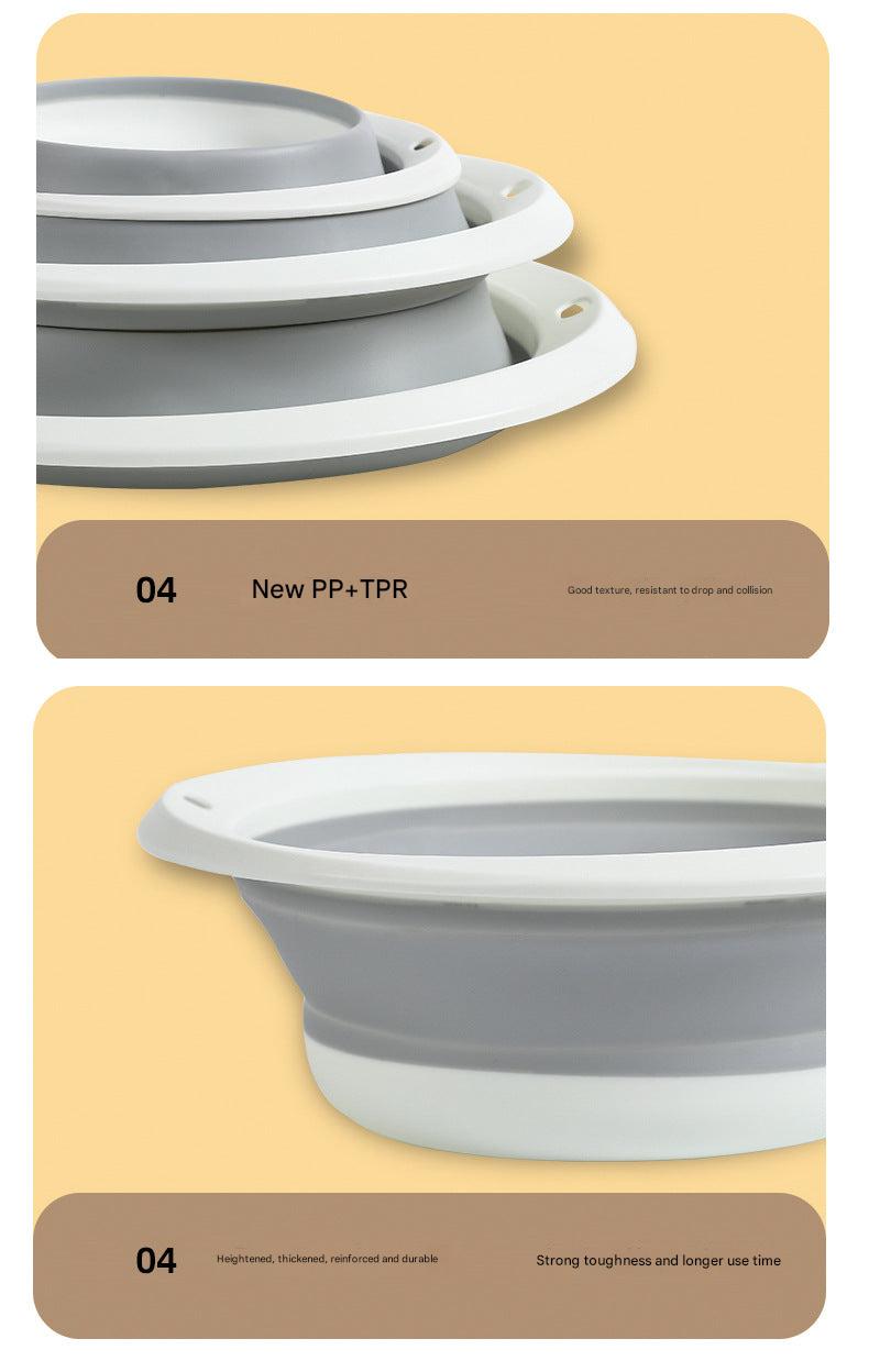 Portable silicone folding wash basin for camping