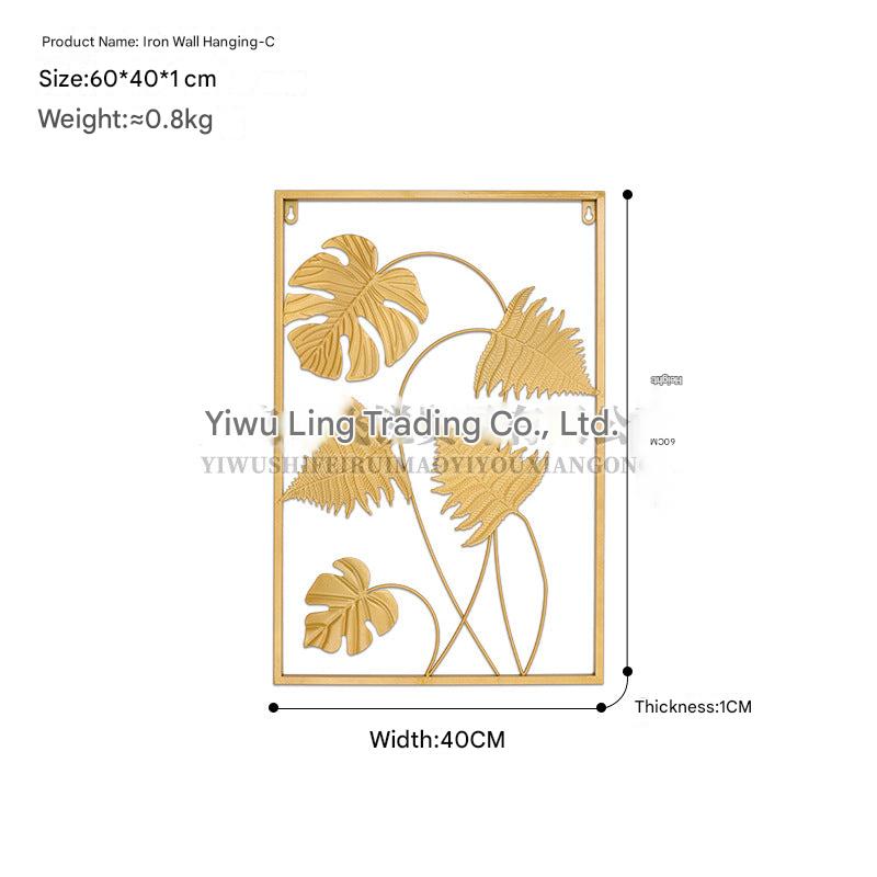 Stylish modern metal leaf wall décor for living room