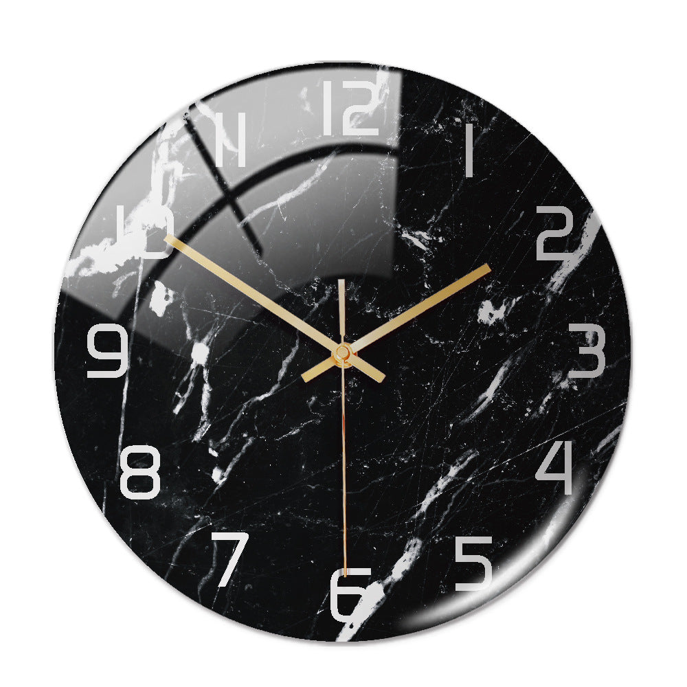 Stylish round marble wall clock