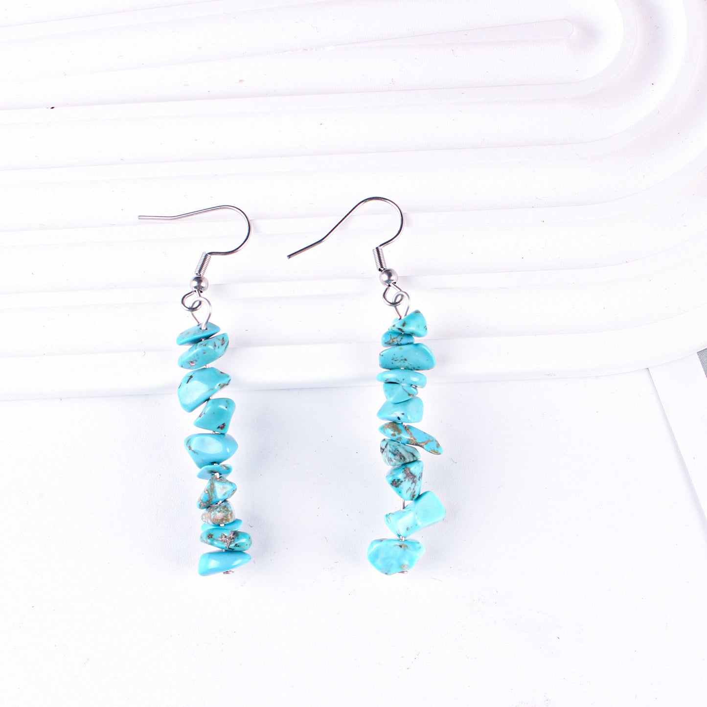 Handmade Natural Stone Crystal Drop Earrings Image 1