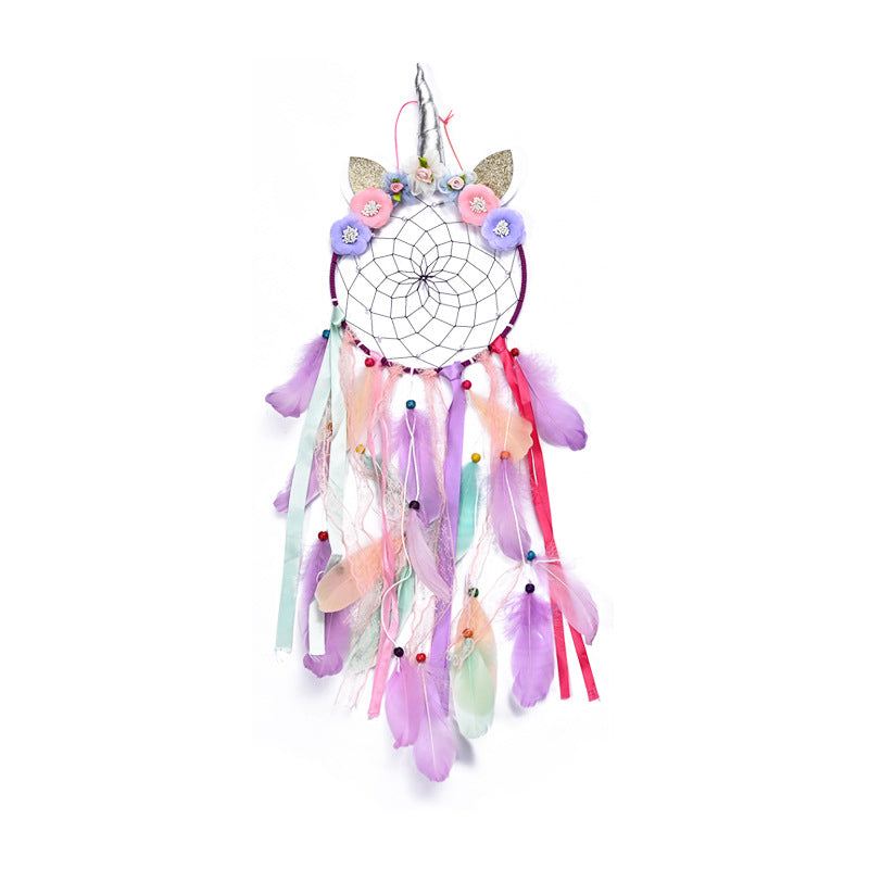Colorful lace unicorn wall hanging