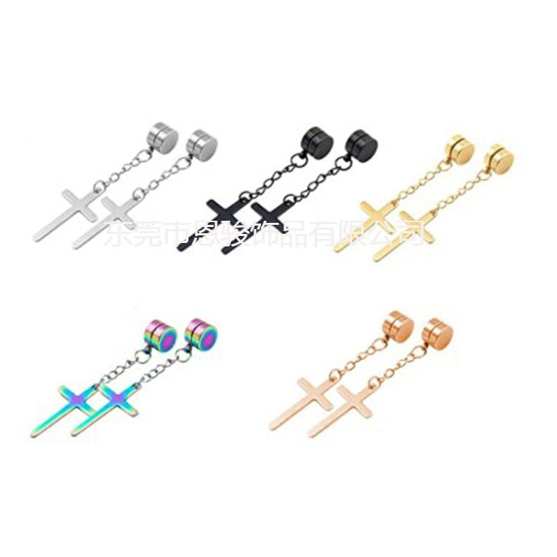 Cross chain earrings lifestyle shot - image 9