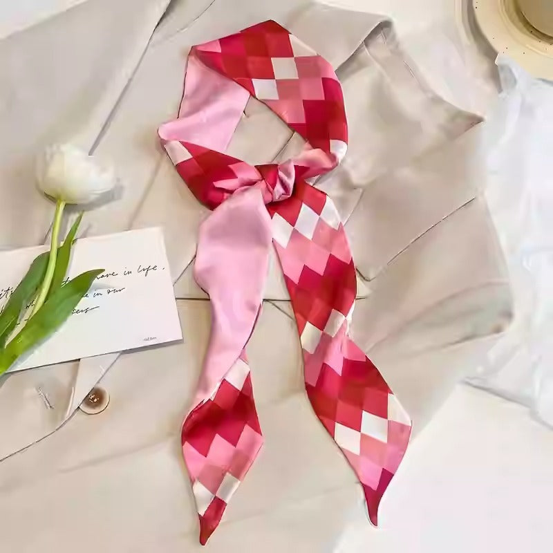 Chic geometric patterned hair scarf