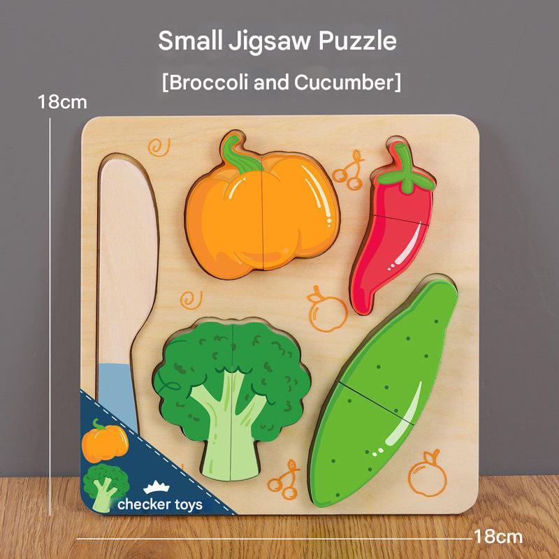 durable wooden fruit cutting puzzle