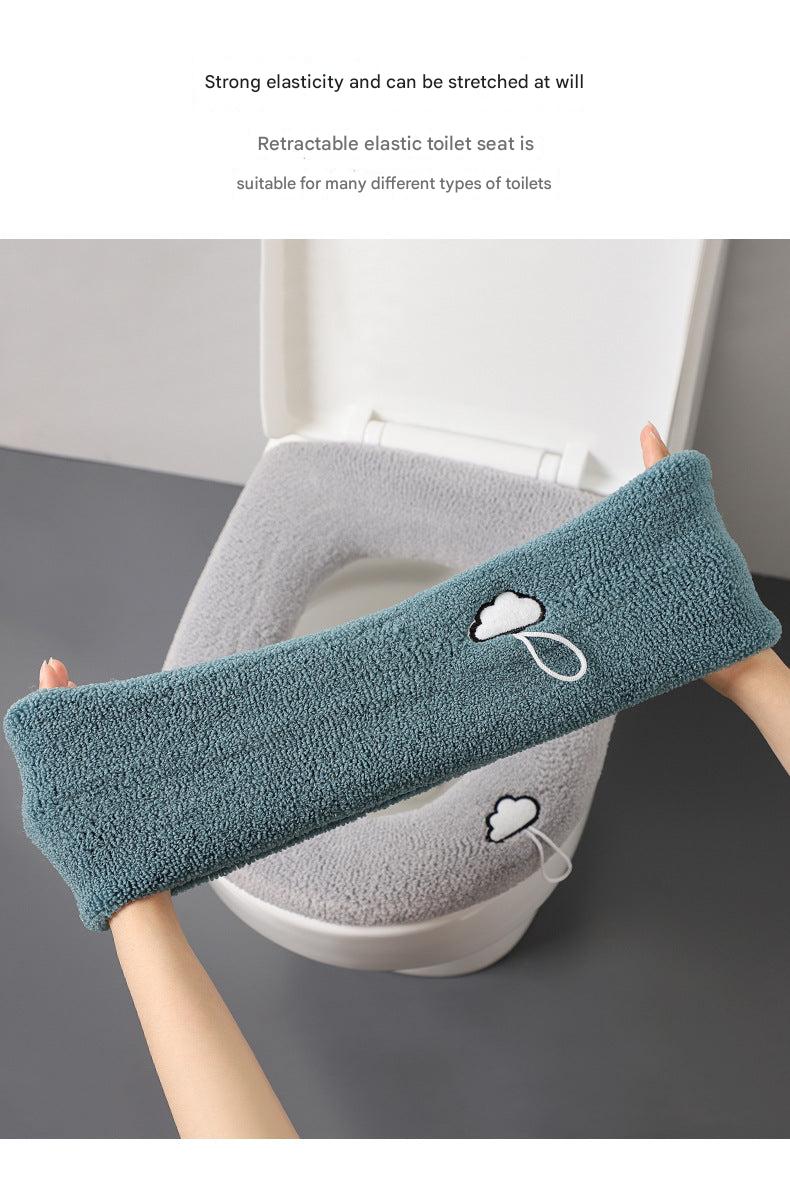 Durable grey toilet seat cover