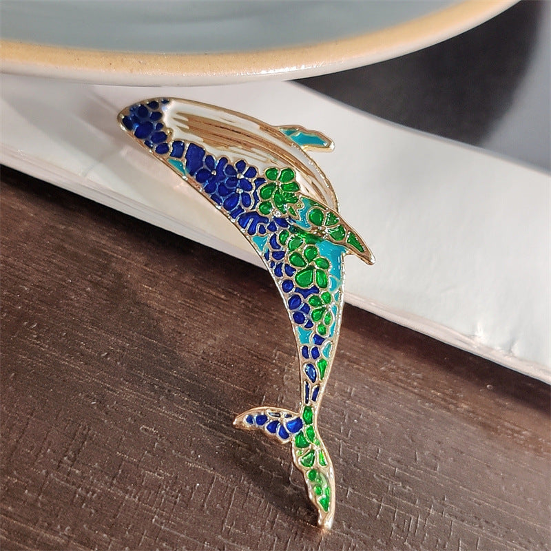 Cute whale brooch