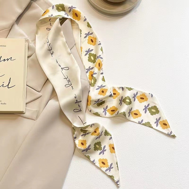 Headband styled with yellow hair scarf