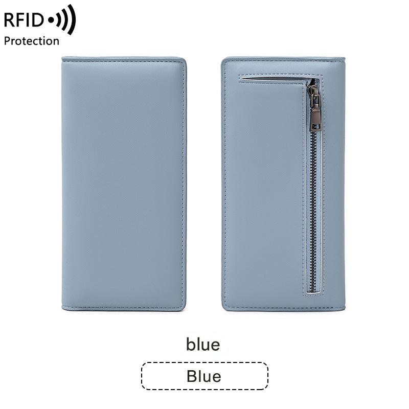 RFID blocking wallet displaying multiple colors