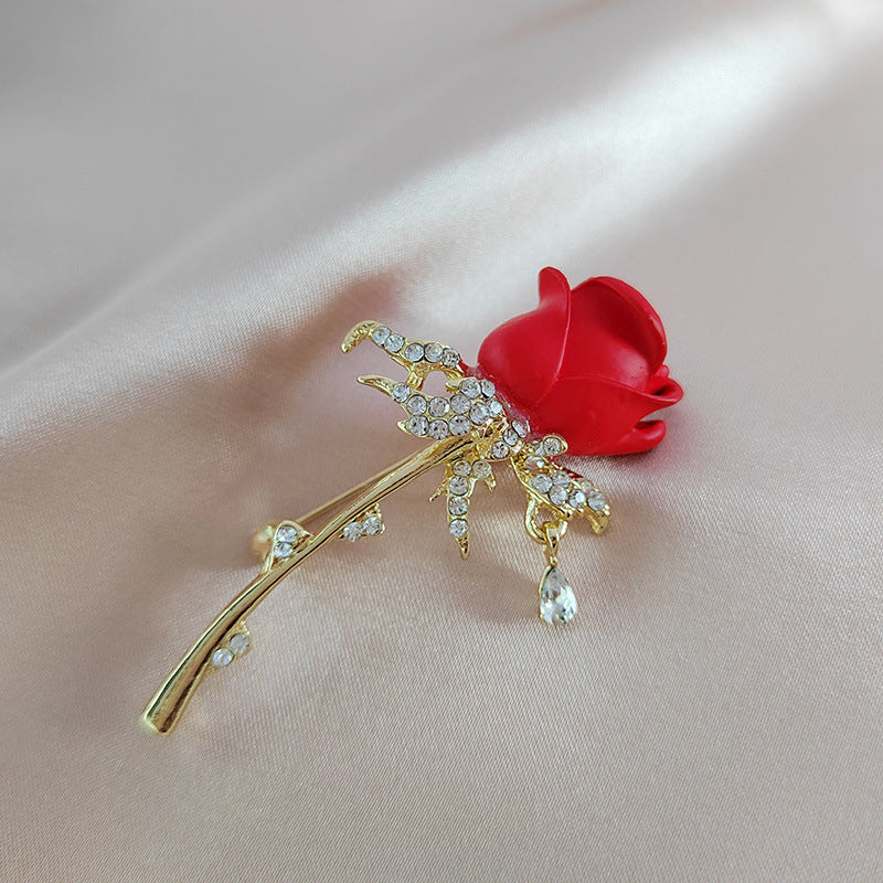 Elegant Tulip Rose Brooch Pin - Image 1