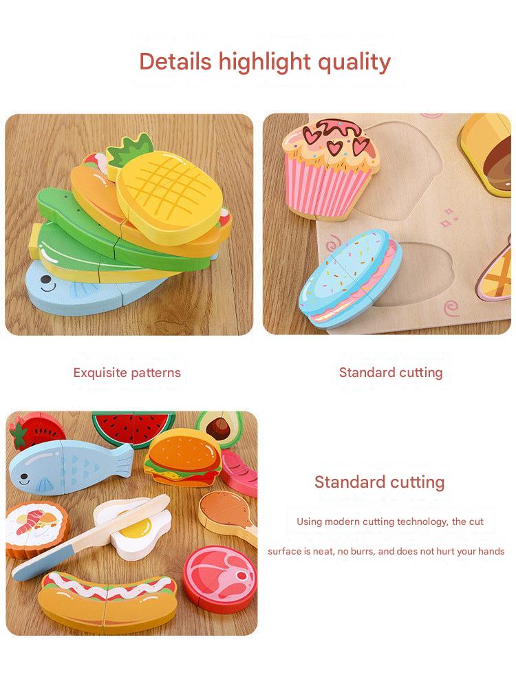 innovative wooden food puzzle set