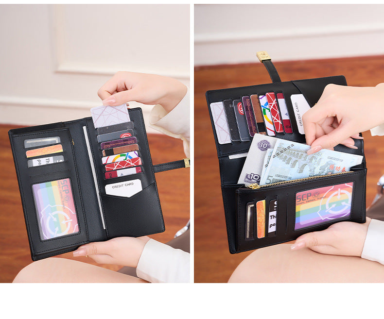 RFID-blocking women's wallet in blue