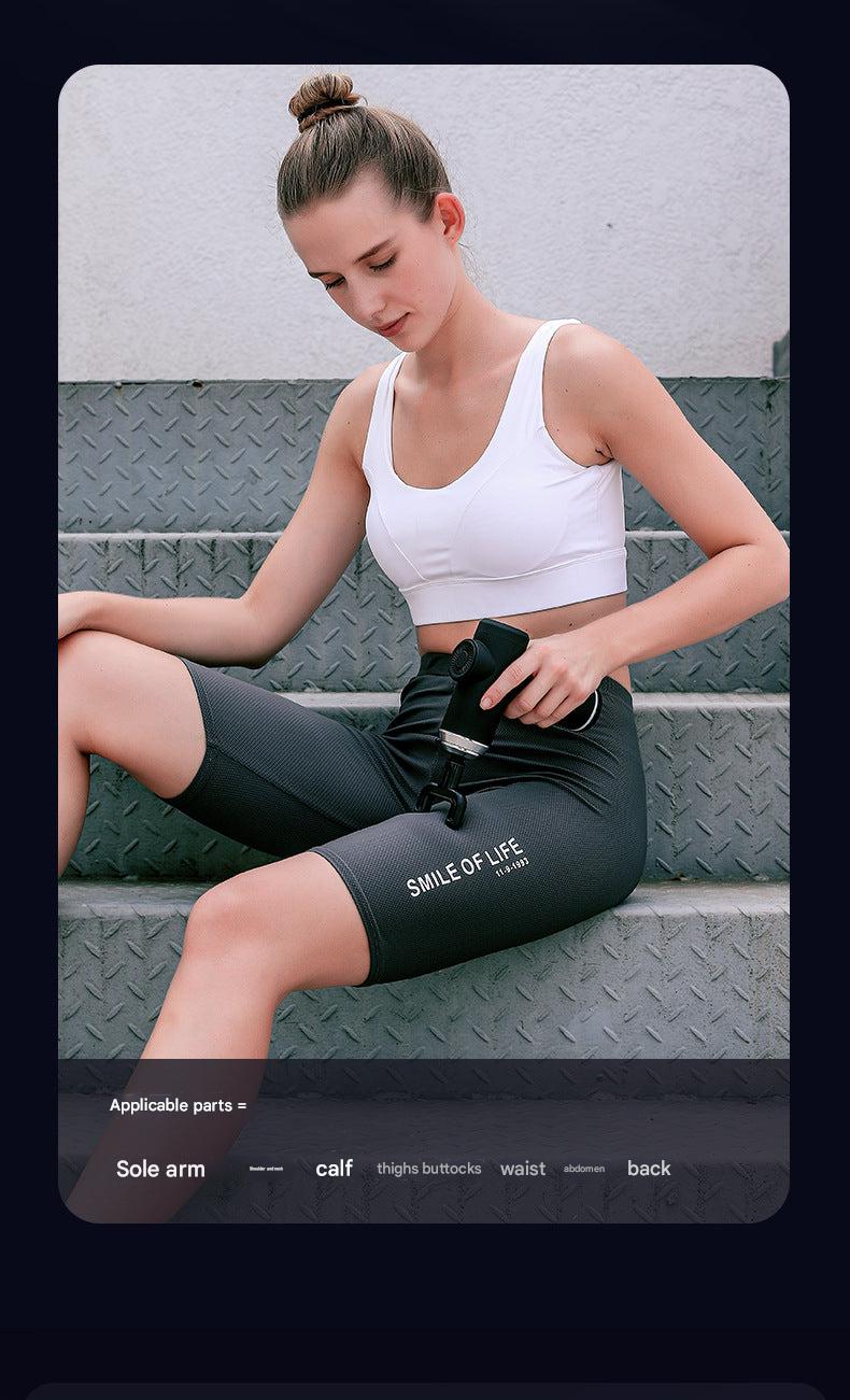 Image of the massage gun in a stylish carrying case