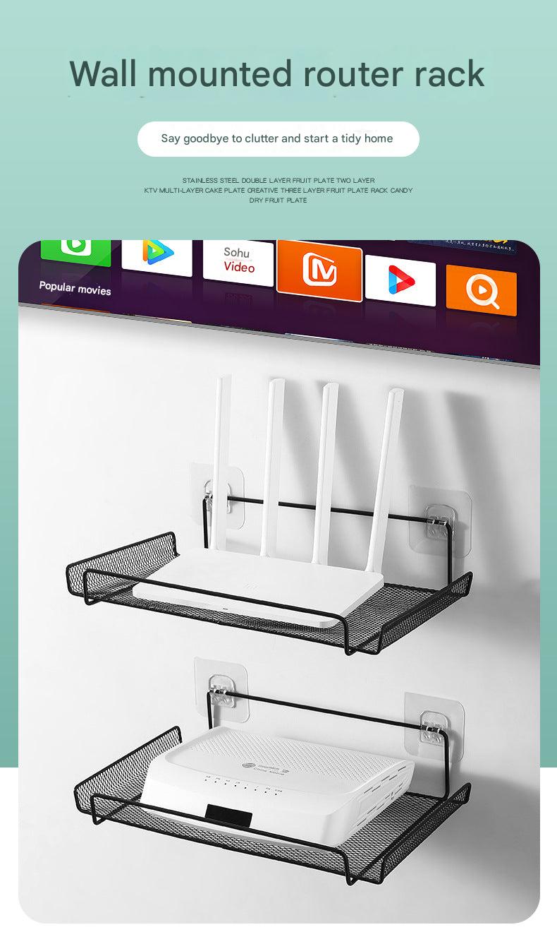 No-drill wall shelf for TV box