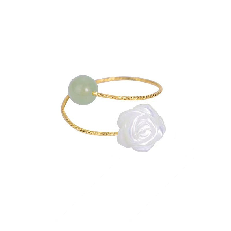 Stunning rose flower adjustable ring image 1