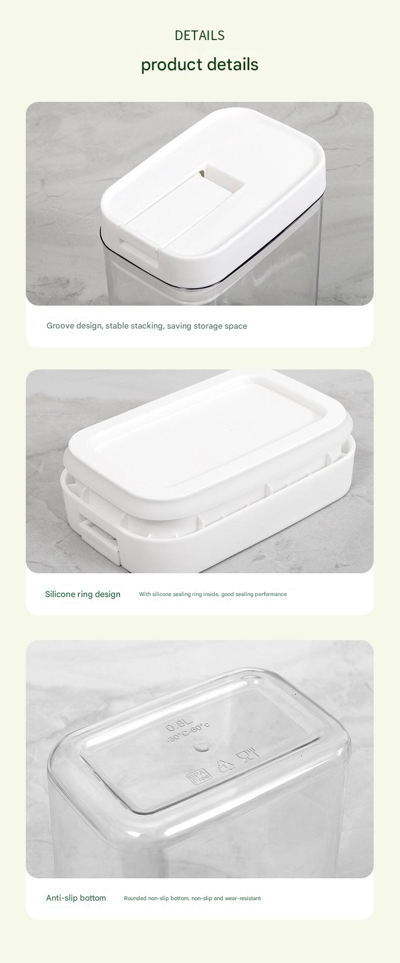 Airtight plastic food storage jar with nuts