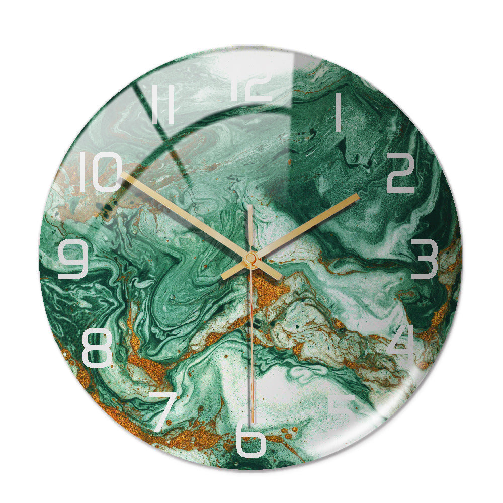 Stylish round marble wall clock