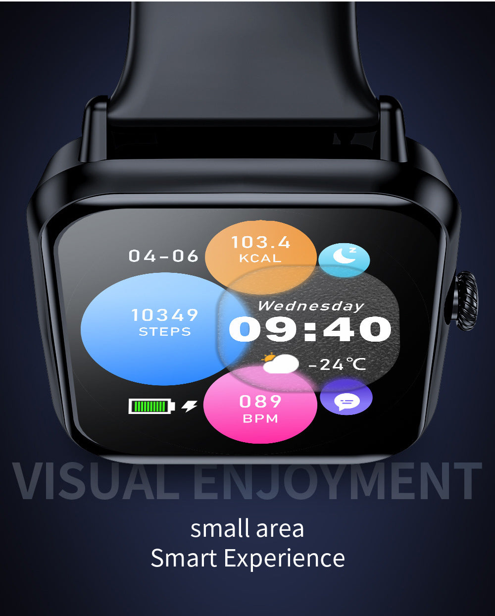 Smartwatch with notification and step counter function