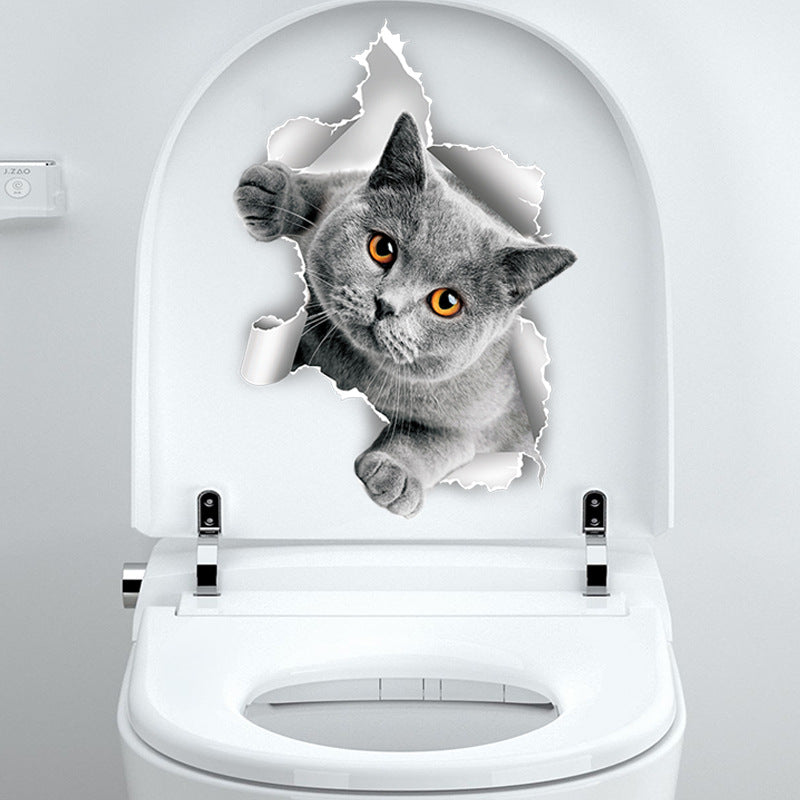Cat toilet wall decal design 6