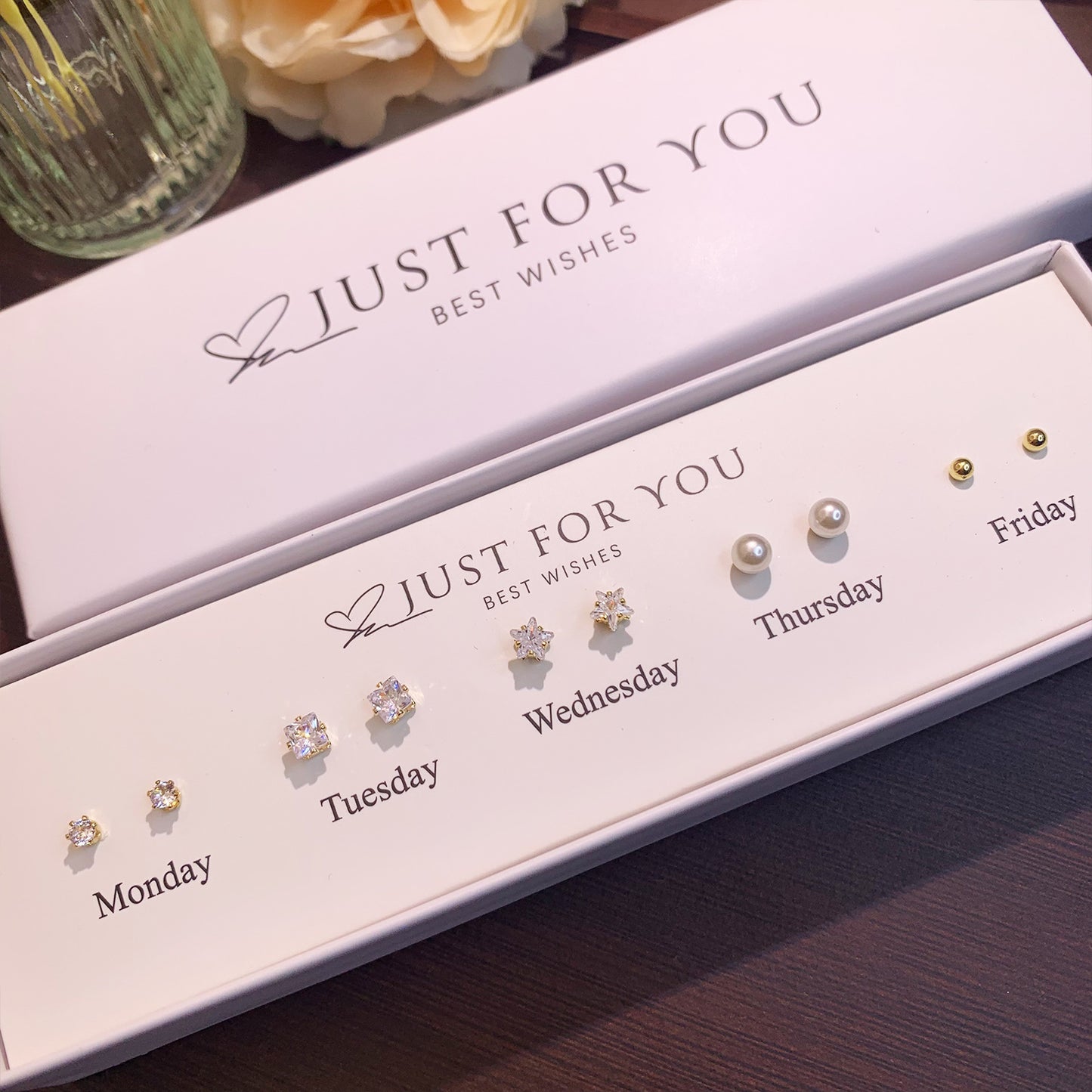 Heart-Shaped Earring Set