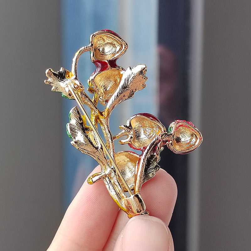 Charming strawberry brooch in bright color