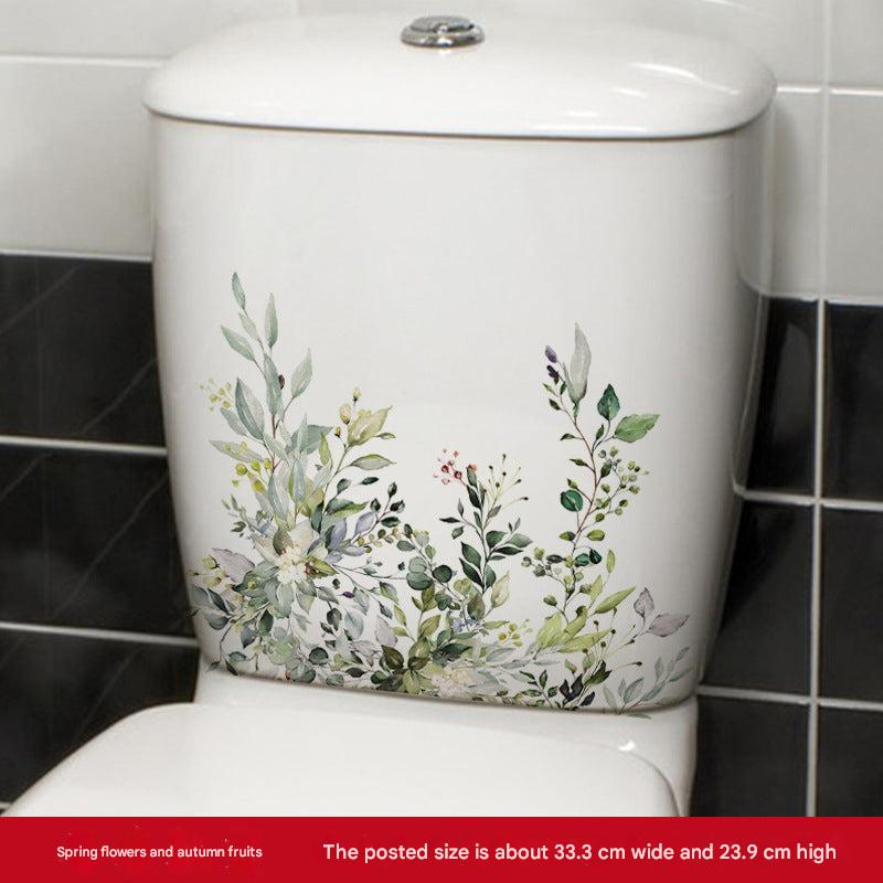 Floral toilet lid sticker design 1