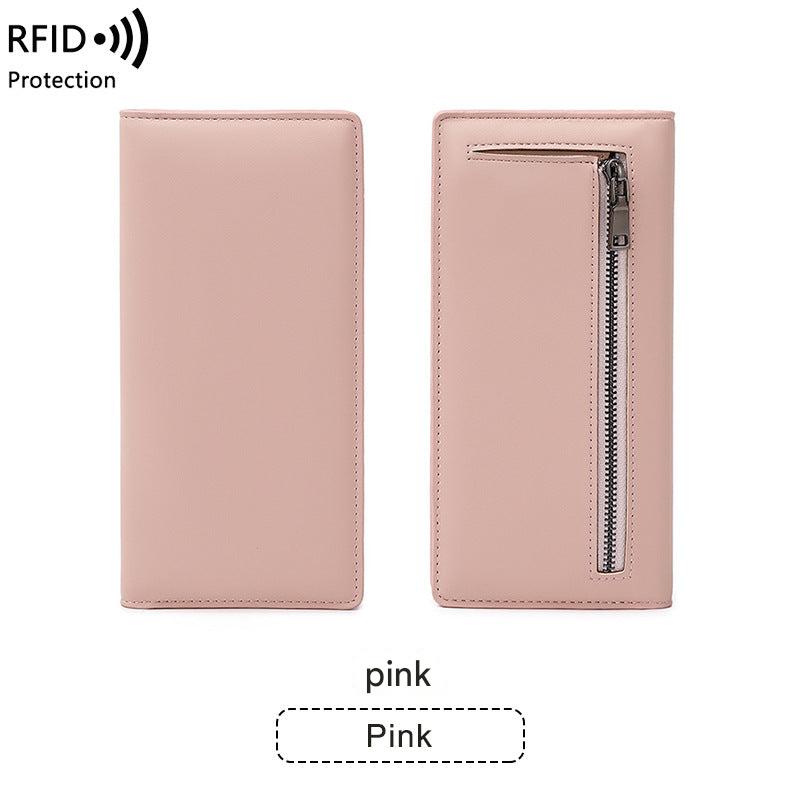 RFID blocking women's wallet in pink color