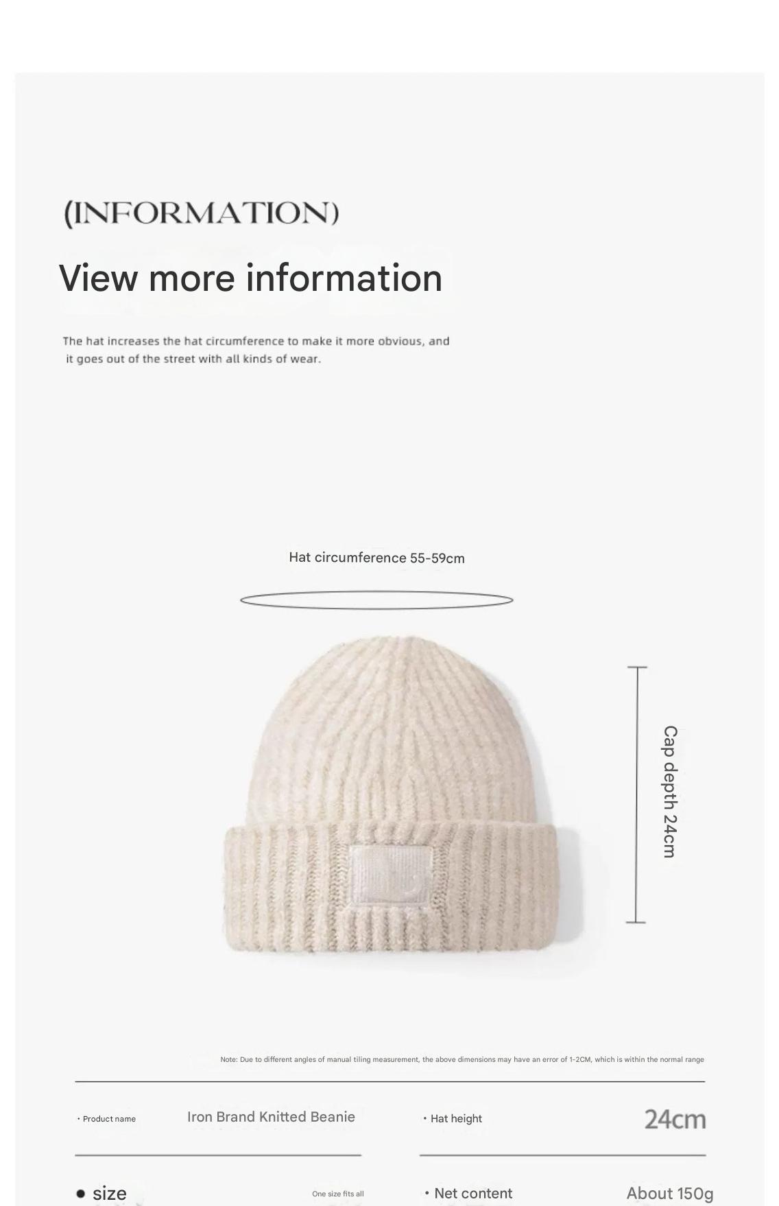 women's winter knit beanie hat - khaki color