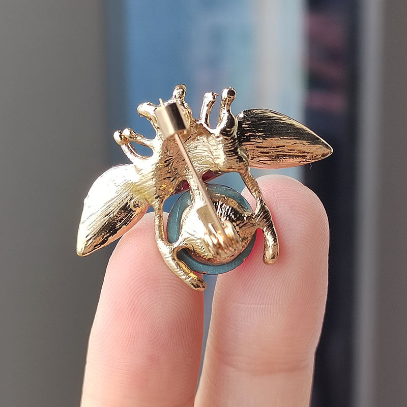 Cute Cartoon Bee Brooch with Gemstones Image 1