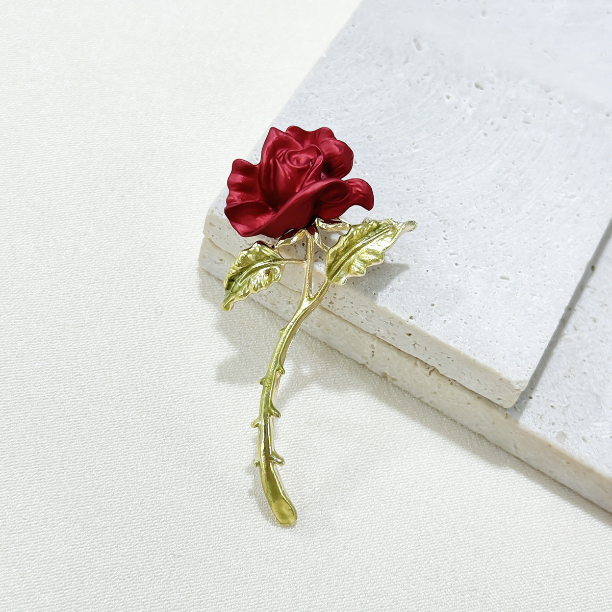 Red rose brooch elegant floral design image 1