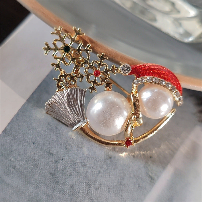 Close-Up of Snowman Brooch Pin