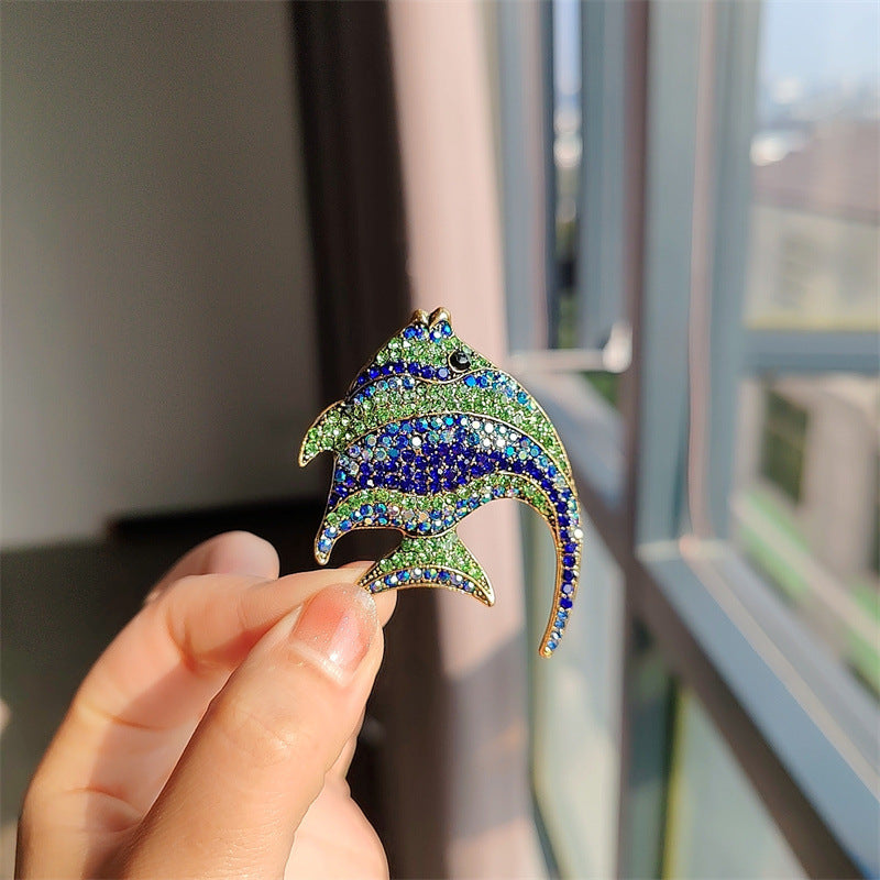 Tropical Fish Brooch Blue Color