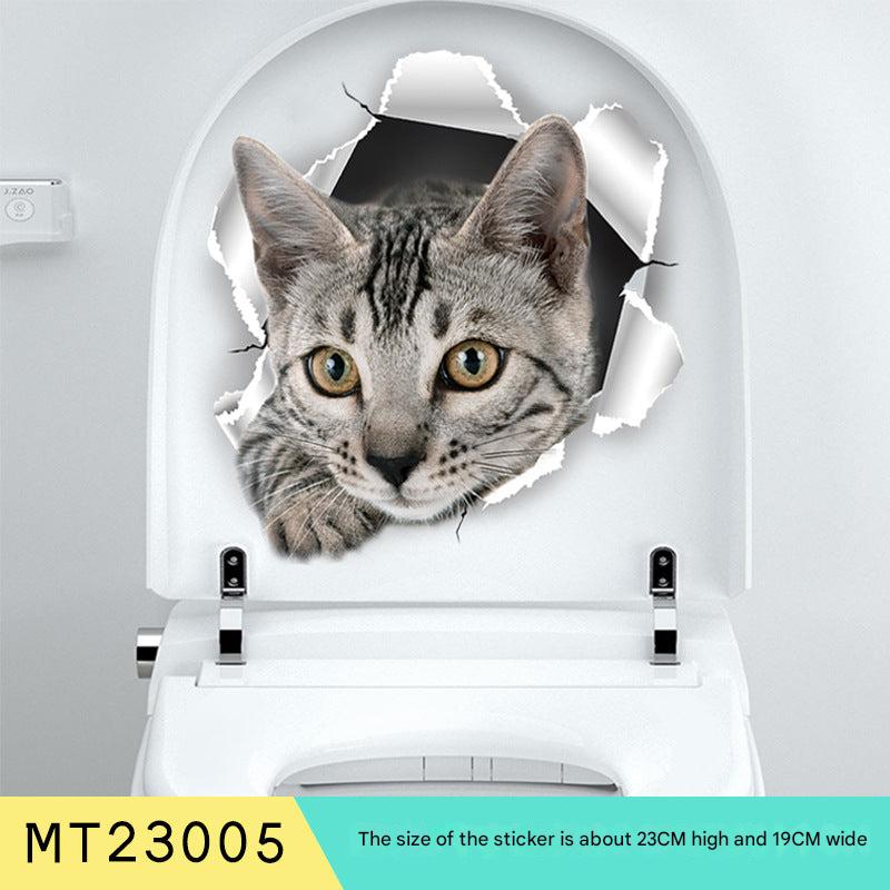 Cat toilet wall decal design 3