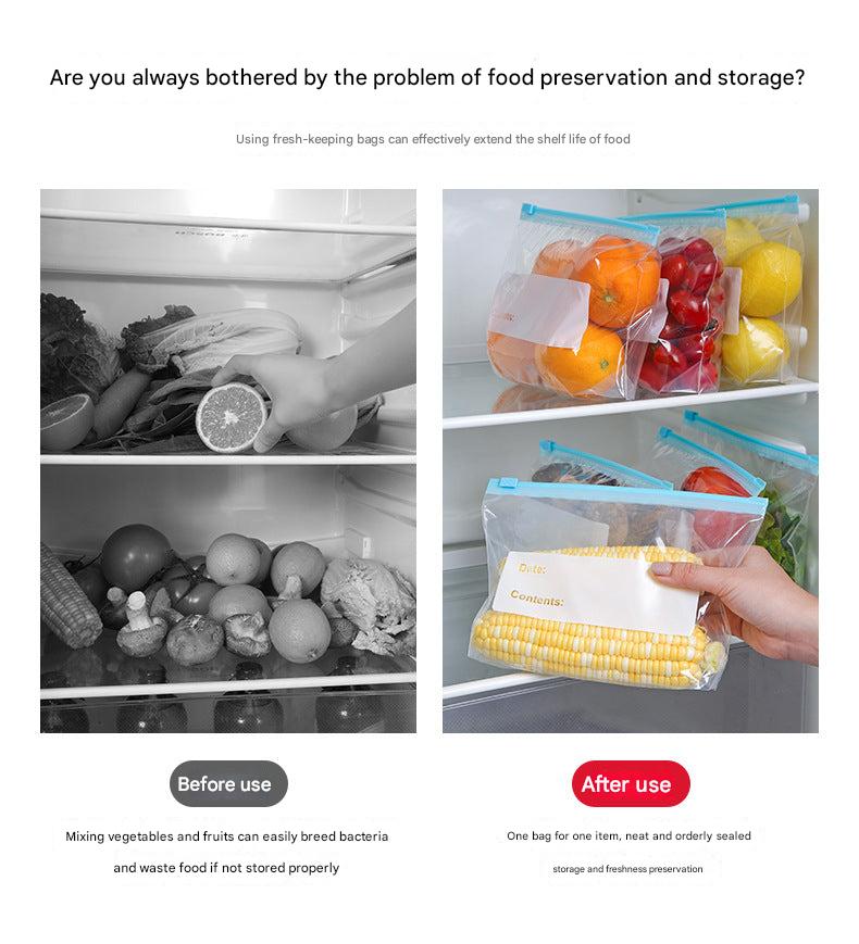 Seal food storage bags for refrigerator